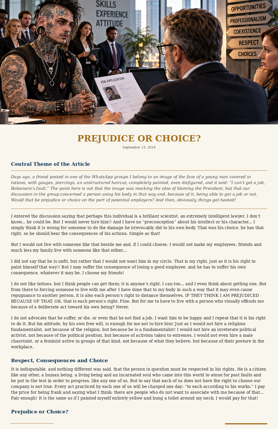 Prejudice or Choice?